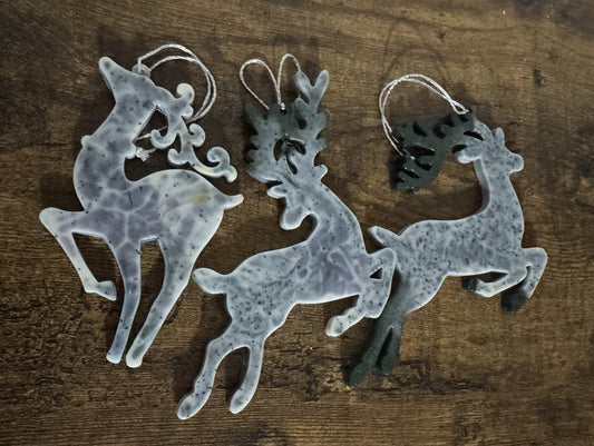 3 Pieces Resin Reindeer Christmas Tree Hanging Ornaments Decorations for Home