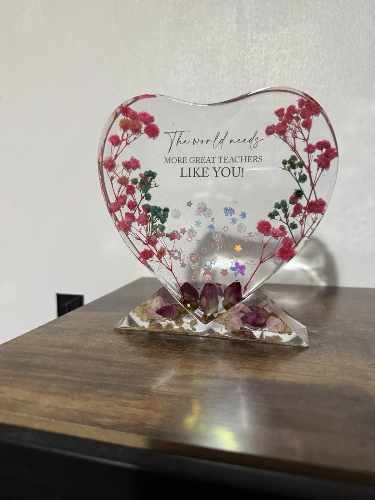 Heart Shaped Frame With Stand Teacher Appreciation Day Thank You Gift