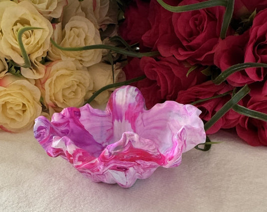Jewellery Holder Tray Valet Station Handmade Shell Design Eco Resin Plaster