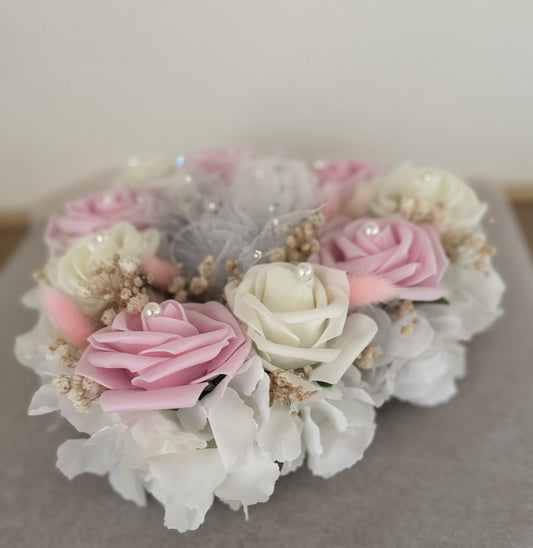 Heart Shaped Wreath Artificial Roses With Dried Flowers For All Occasions