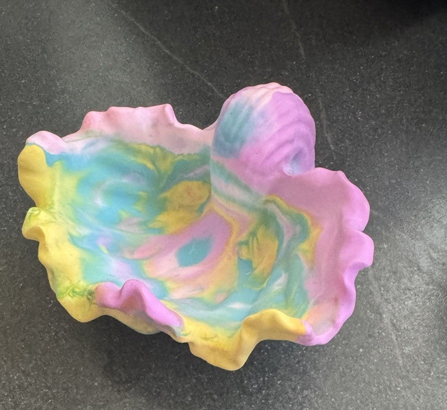 Jewellery Holder Tray Valet Station Handmade Shell Design Eco Resin Plaster