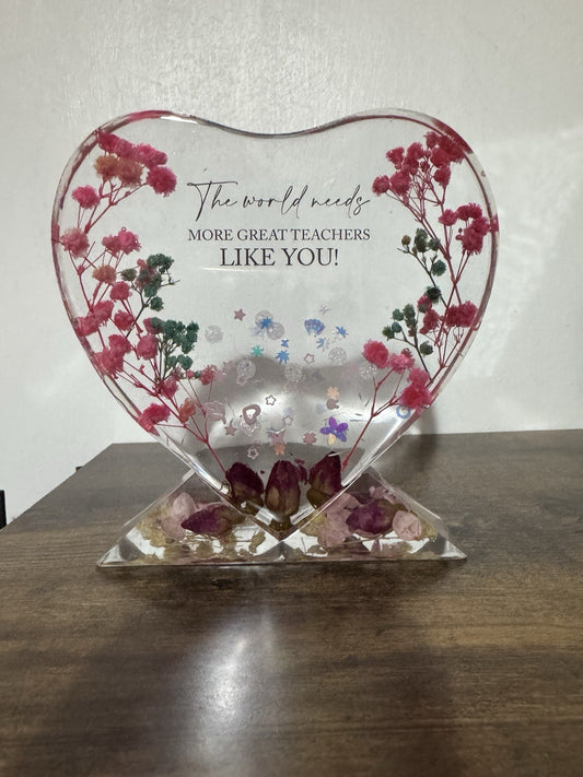 Heart Shaped Frame With Stand Teacher Appreciation Day Thank You Gift