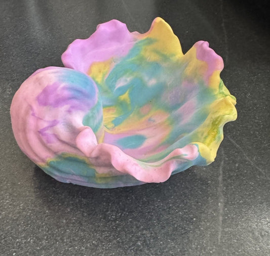 Jewellery Holder Tray Valet Station Handmade Shell Design Eco Resin Plaster