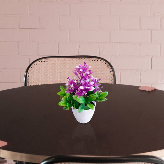 Artificial Flowers in Plastic Small Pot Indoor Fake Flower Plants ~5596-1