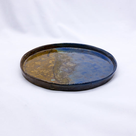 27 cm Oceanis Smoked Grey Large Stoneware Handmade Ceramic Dinner Plate