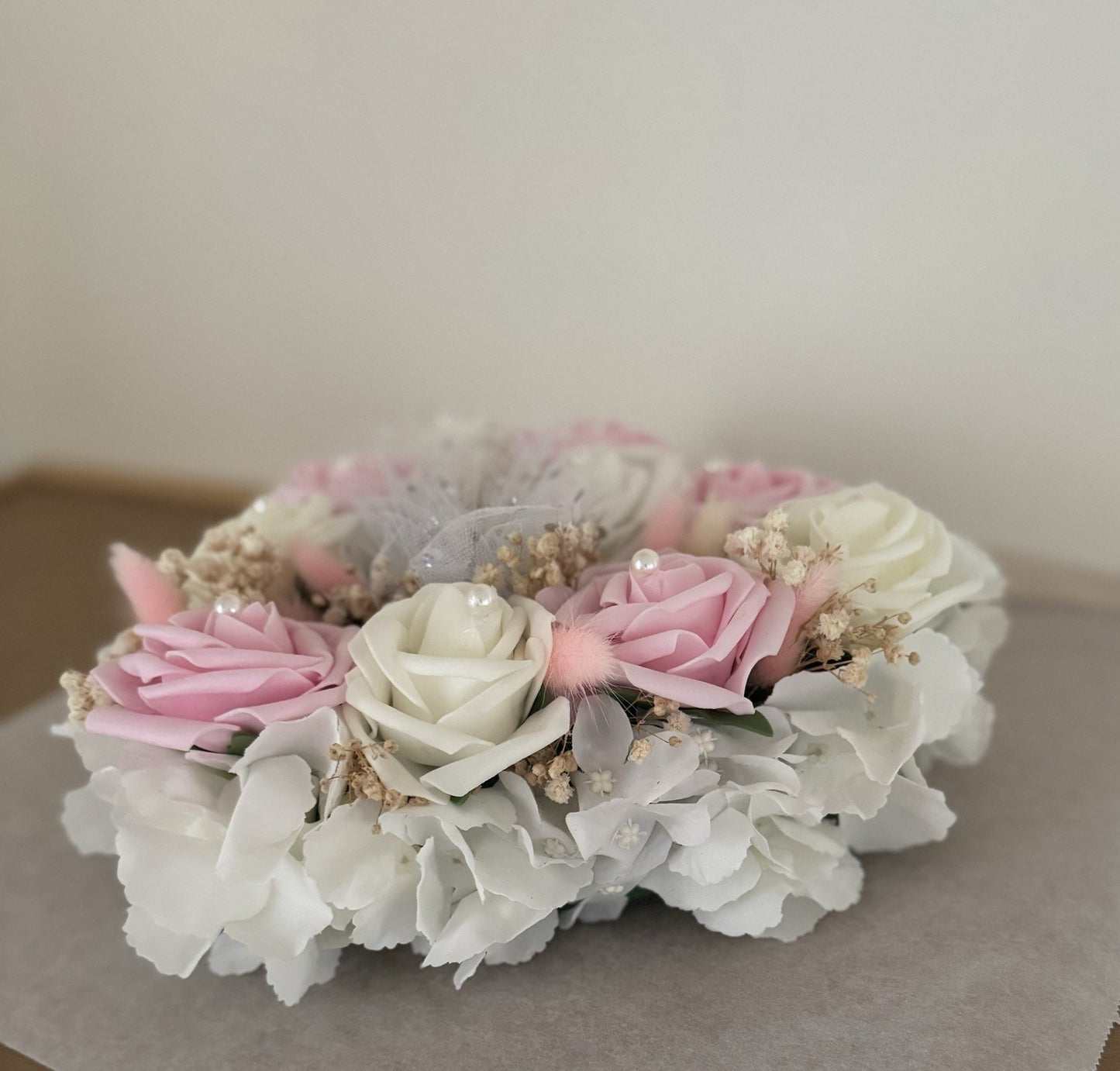 Heart Shaped Wreath Artificial Roses With Dried Flowers For All Occasions