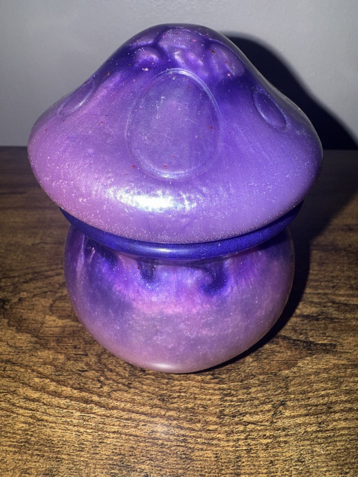 Resin Faceted Jewellery Storage Jar Hand Crafted Purple Sparkle Trinket Box
