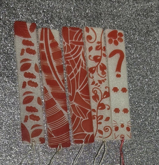 5 Pieces Resin Handmade Bookmarks With Tassel Gift for Girls Student Child