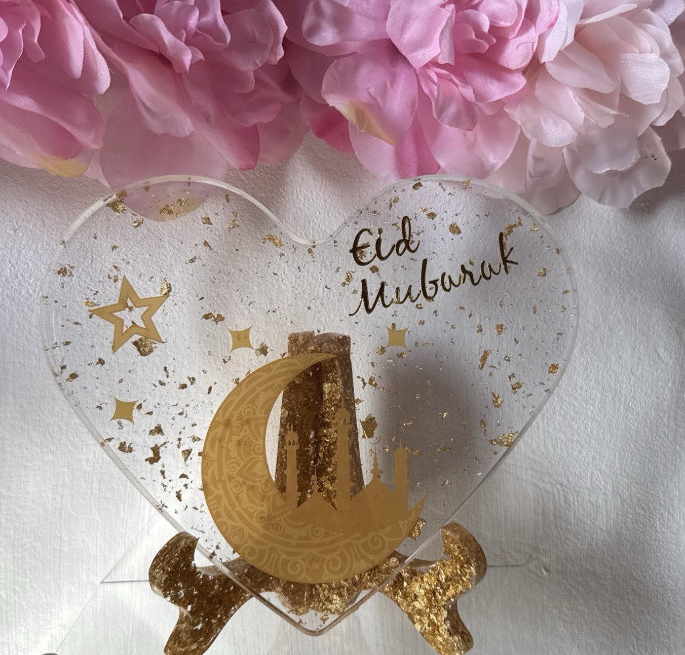 Eid Mubarak Gifts Islamic Muslim Family Gift resin Plaque with stand