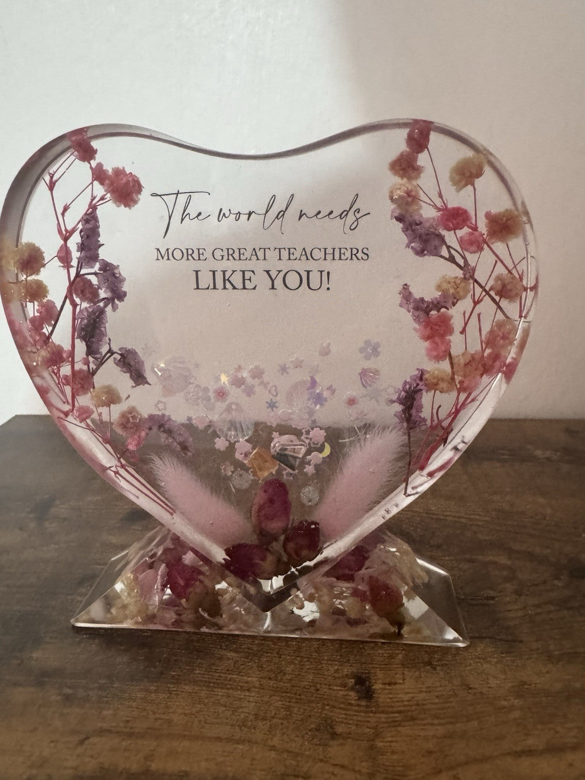 Heart Shaped Frame With Stand Teacher Appreciation Day Thank You Gift