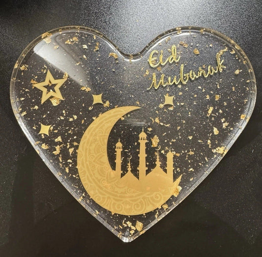 Eid Mubarak Gifts Islamic Muslim Family Gift resin Plaque with stand