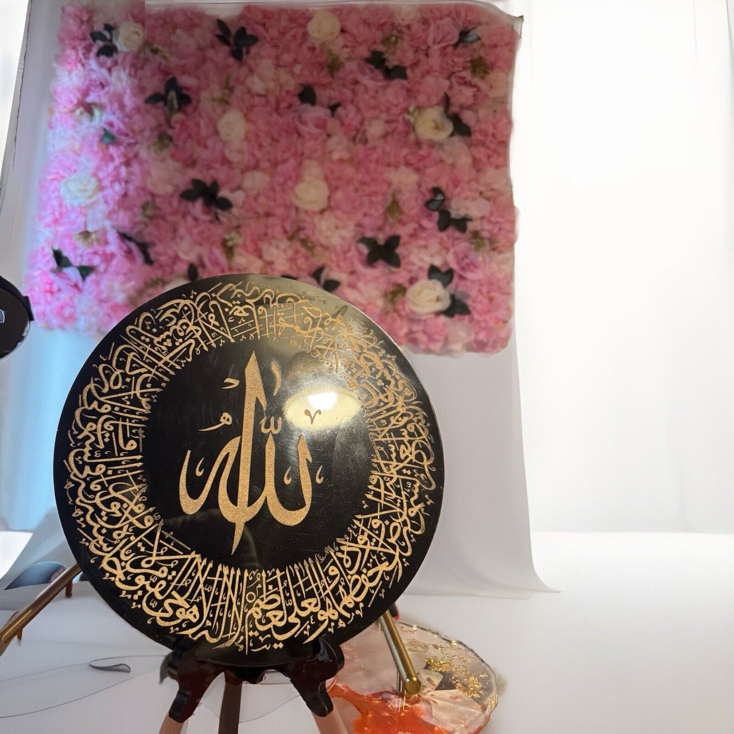 Unique  Decorative Islamic Plate With Stand Ayatul Kursi gift Islamic prayer
