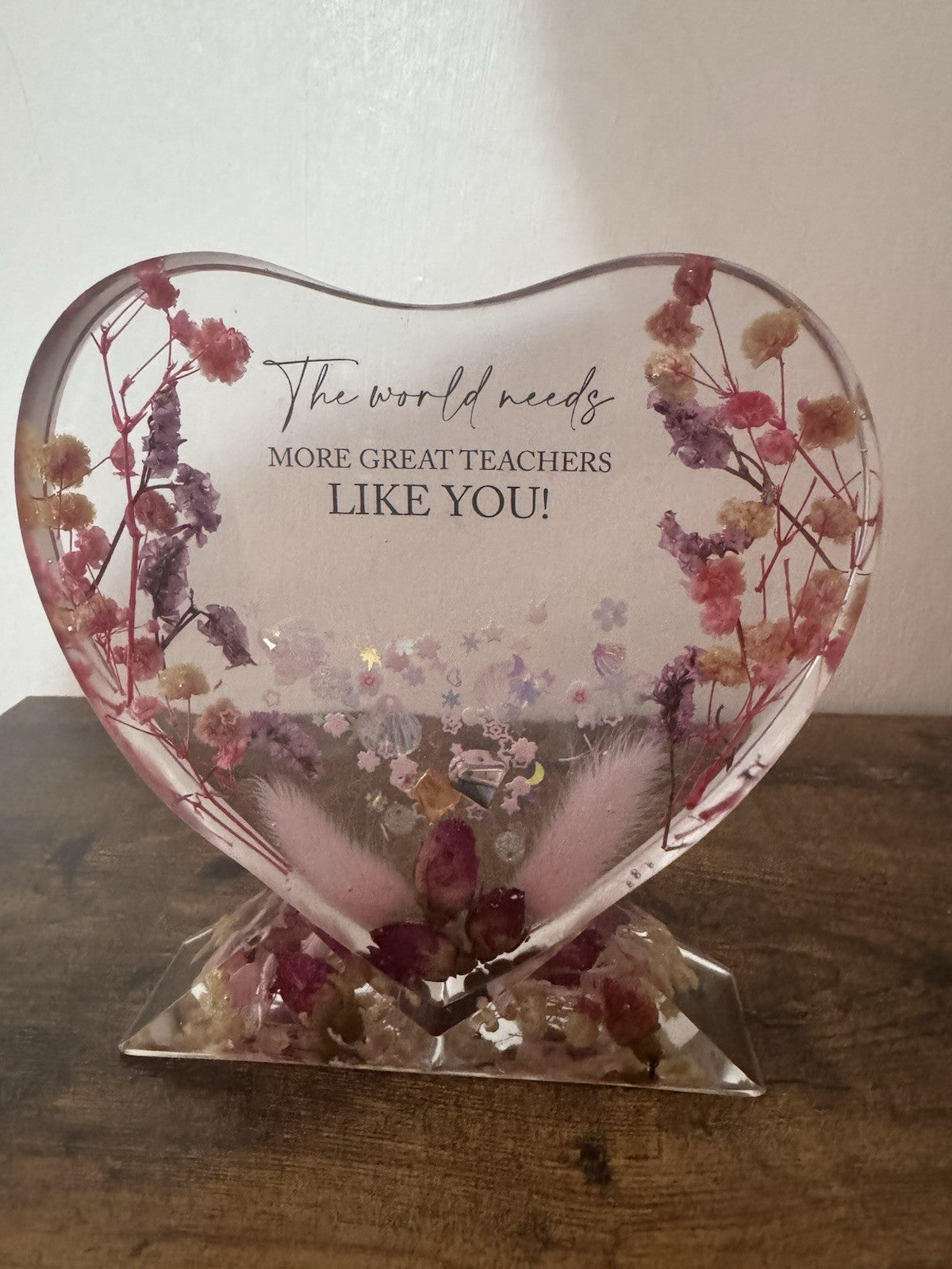Heart Shaped Frame With Stand Teacher Appreciation Day Thank You Gift