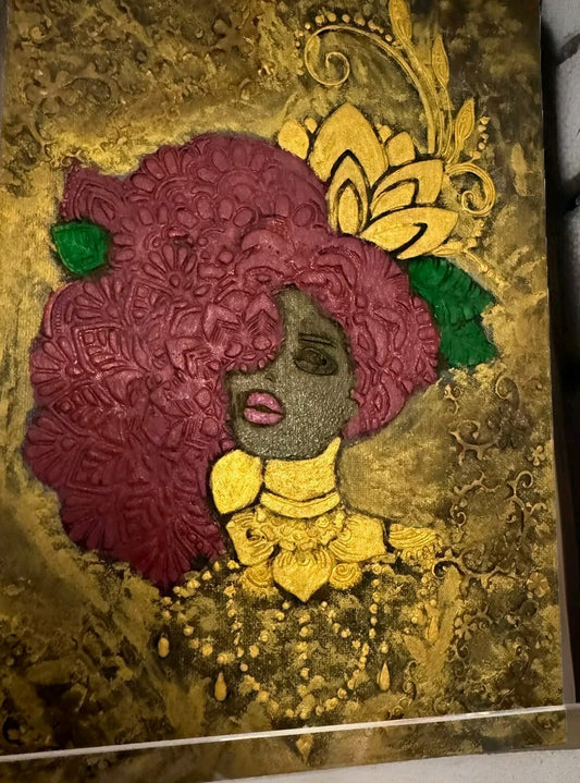 Gold  Women Canvas Acrylic Painting  Home Decor New Gift Wall Decor