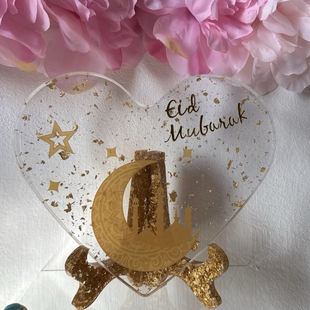 Eid Mubarak Gifts Islamic Muslim Family Gift resin Plaque with stand