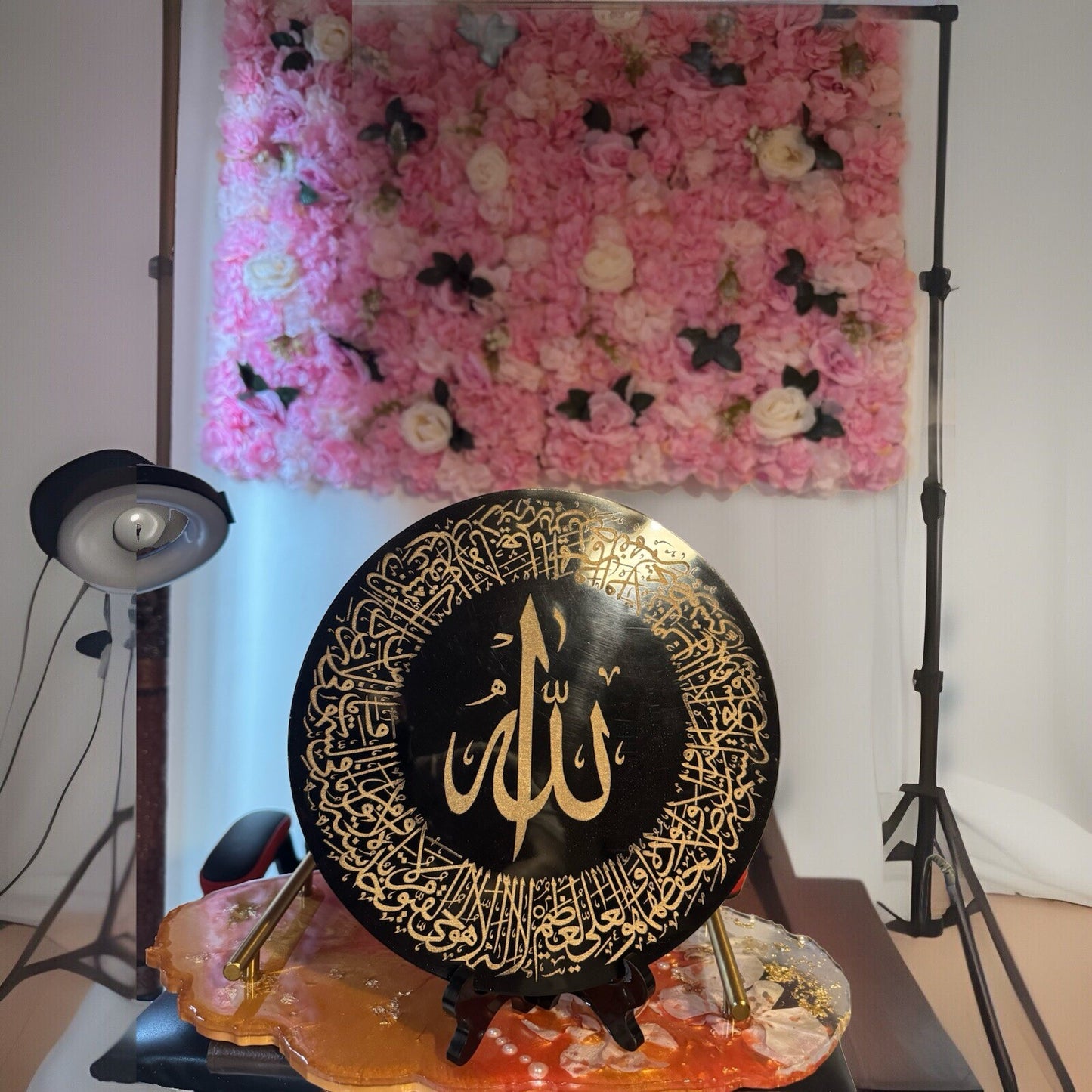 Unique  Decorative Islamic Plate With Stand Ayatul Kursi gift Islamic prayer