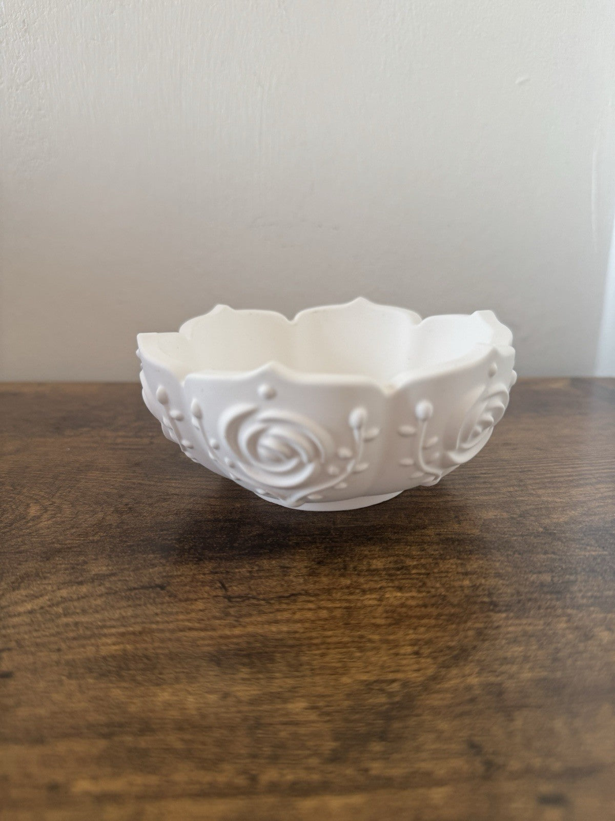 White Small Rose Bowl for Candy Jewellery Storage Trinket Dish Decorative Gift