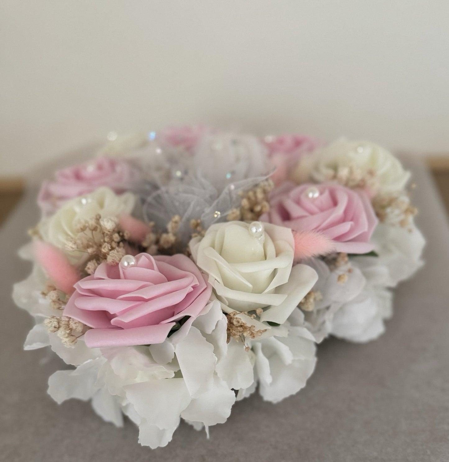 Heart Shaped Wreath Artificial Roses With Dried Flowers For All Occasions