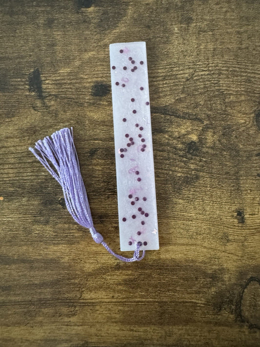 Resin Bookmark with Random Purple  Letters