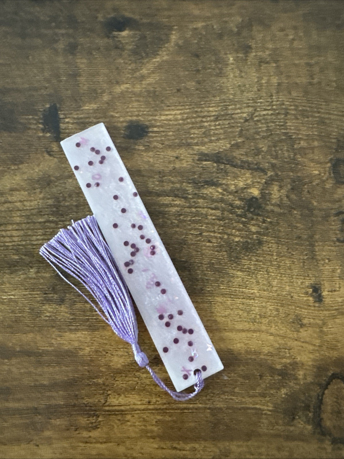 Resin Bookmark with Random Purple  Letters
