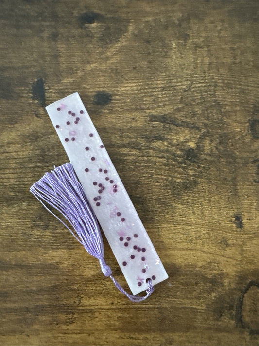 Resin Bookmark with Random Purple  Letters