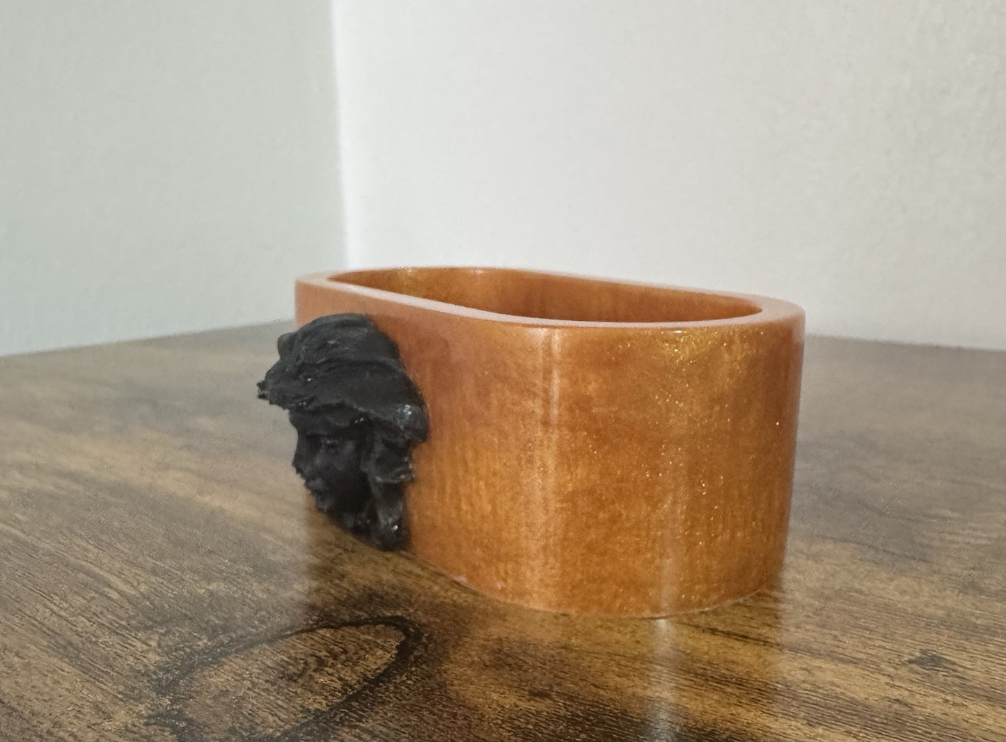 Luxury Gold Black Resin Medusa Business Card Stand – Office Display