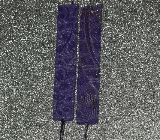 2 Pieces Resin Handmade Purple Bookmark with Tassel for Kids Student Gift