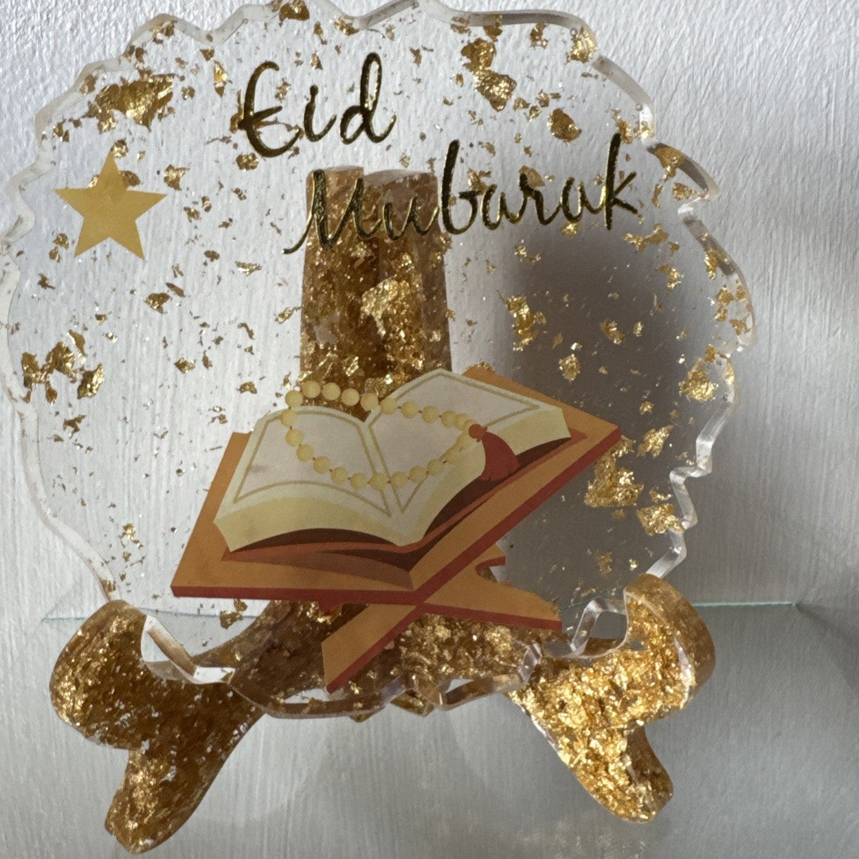 Eid Mubarak Gifts Islamic Muslim Family Gift Resin Plaque With Stand Home Decor