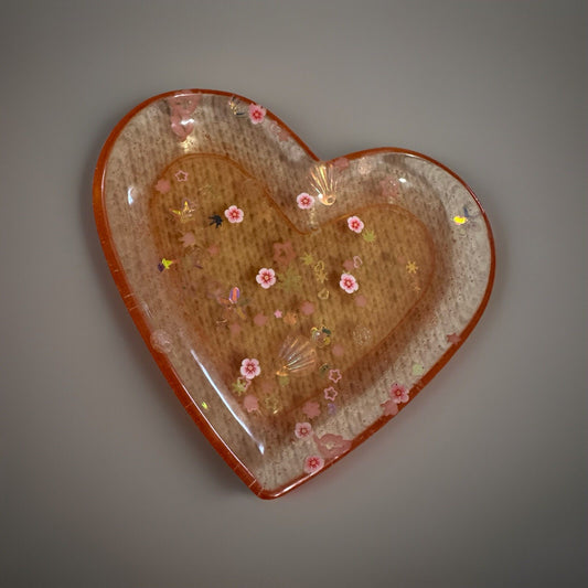 Unique Heart  Shaped Mini Tray Candle Or Ring Holder Handmade