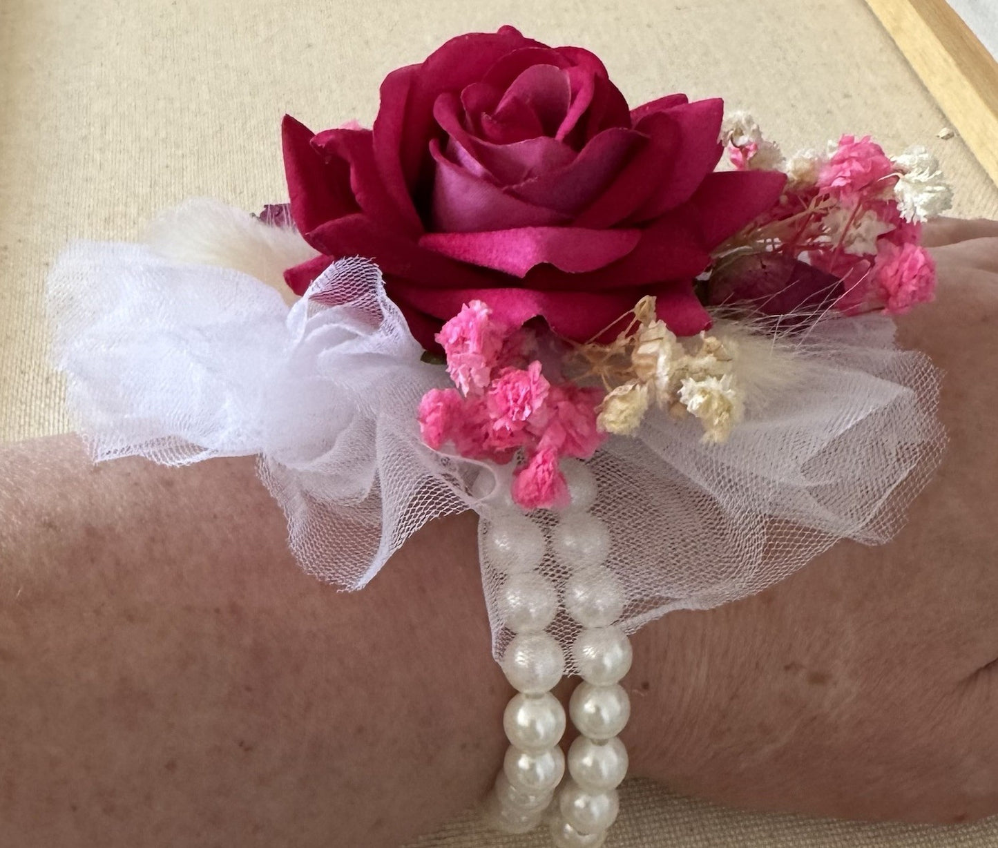 Buy 2 Get 2 Free Wrist Corsage Artificial With Dried Flowers For Bridesmaids