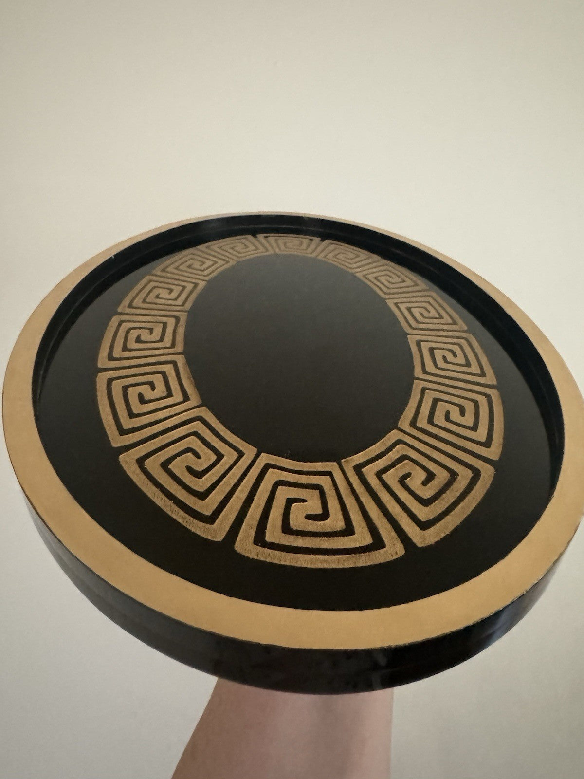 Oval Tray Greek Style Black and Gold Table Decoration for Home