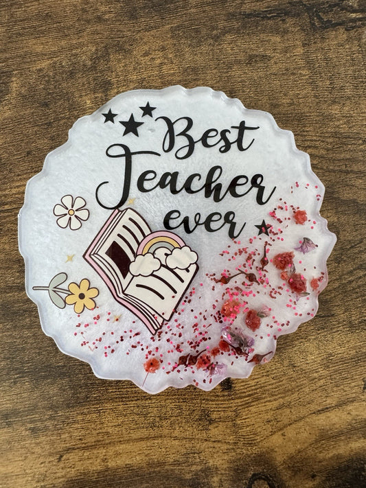 Best Teacher Ever Coaster Teacher  Appreciation Day Gift
