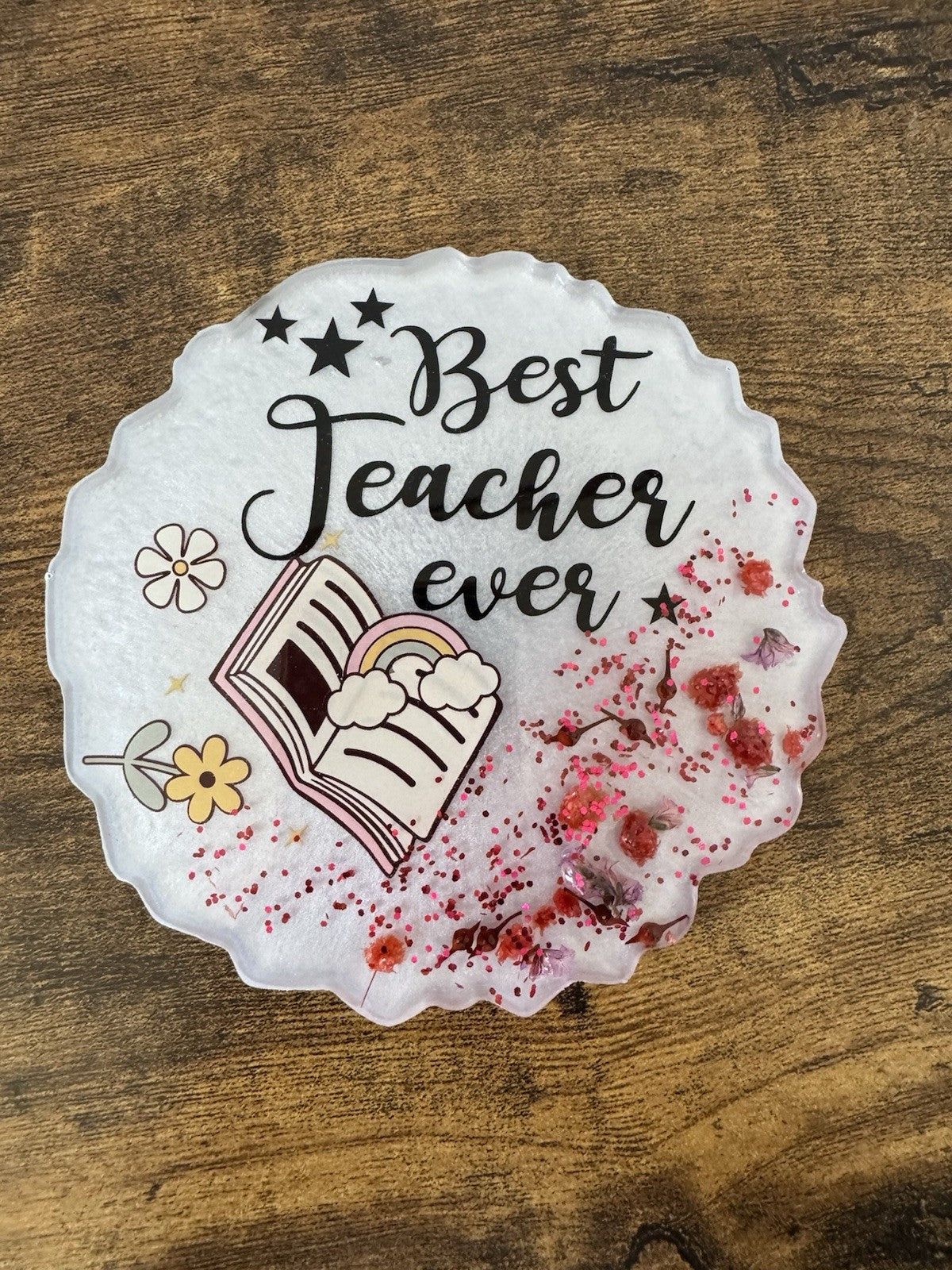 Best Teacher Ever Coaster Teacher  Appreciation Day Gift