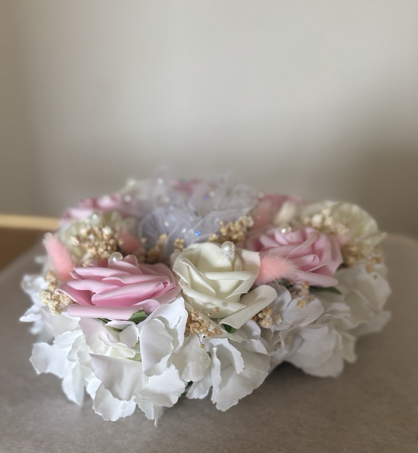 Heart Shaped Wreath Artificial Roses With Dried Flowers For All Occasions