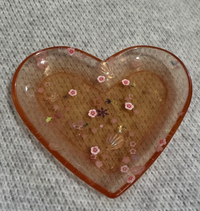 Unique Heart  Shaped Mini Tray Candle Or Ring Holder Handmade