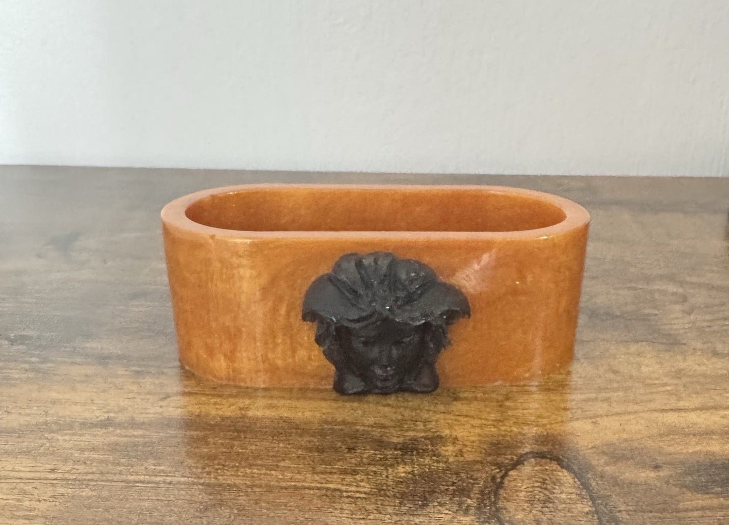 Luxury Gold Black Resin Medusa Business Card Stand – Office Display