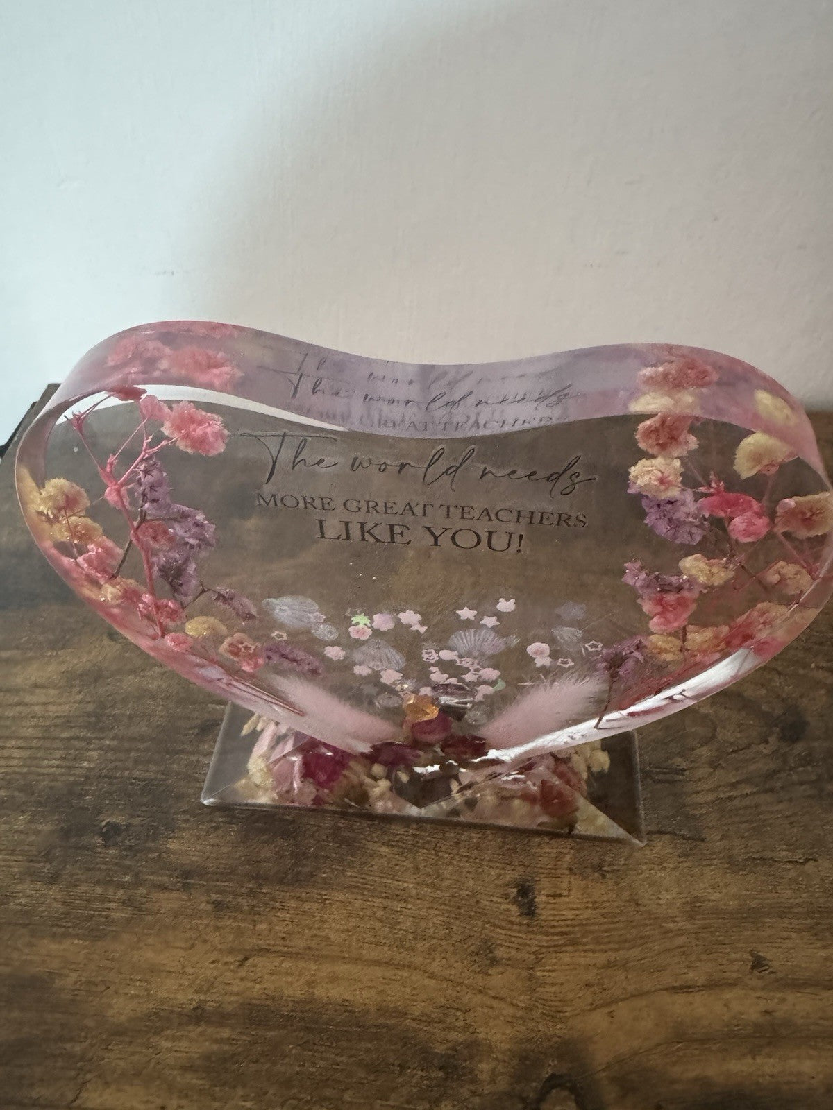 Heart Shaped Frame With Stand Teacher Appreciation Day Thank You Gift