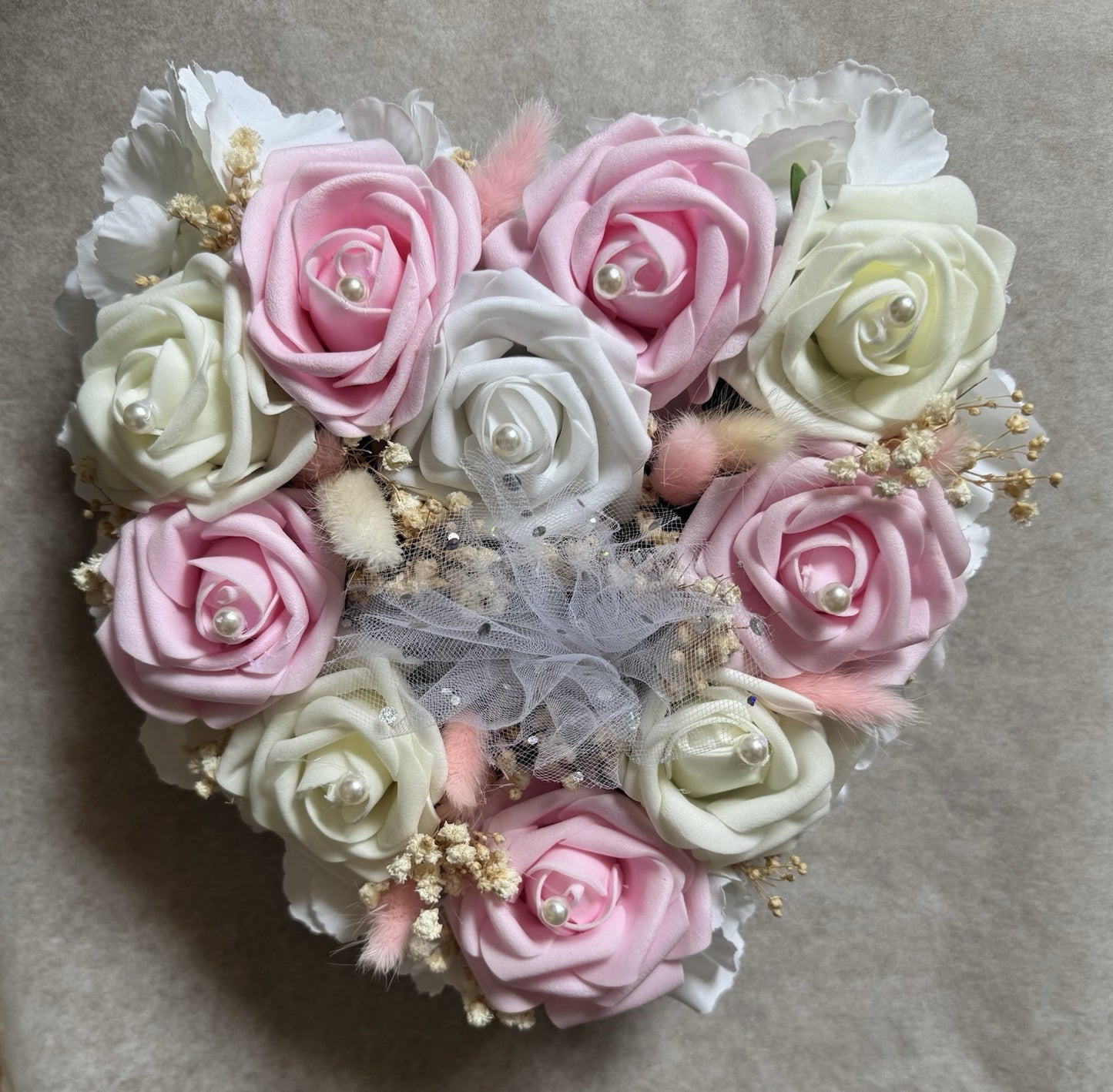 Heart Shaped Wreath Artificial Roses With Dried Flowers For All Occasions