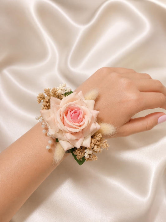 Wrist Corsage Artificial With Dried Flowers For Bridesmaids, Mother’s Bride