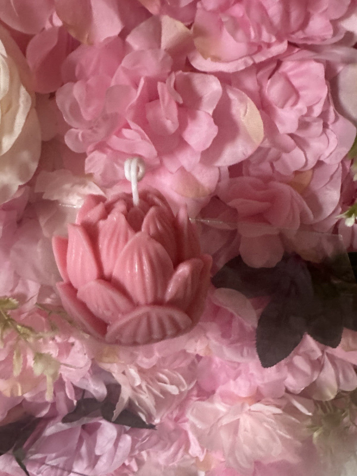 Pink Lotus Flower Handmade Scented Candle