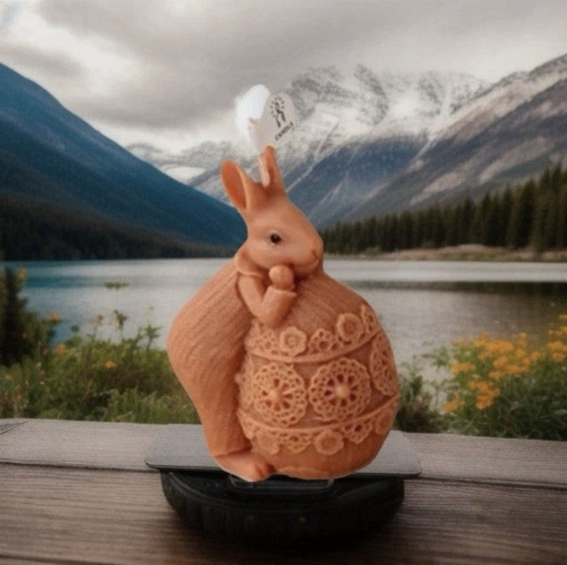 2 pieces scented candles easter rabbit egg