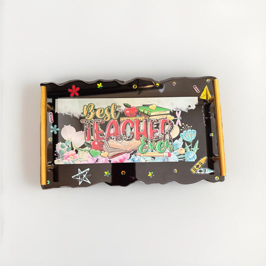 Best Teacher Ever  Appreciation Thank You Gift  Tray  30cm length /18cm width