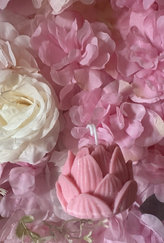 Pink Lotus Flower Handmade Scented Candle